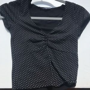 Brady Melville polka dot sinched top